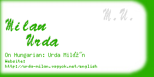 milan urda business card